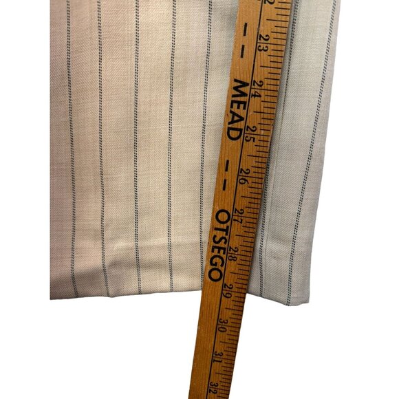 Vintage Talbots Womens Pinstripe Wool Blend Trousers Size 14 Beige Lined - Picture 9 of 15